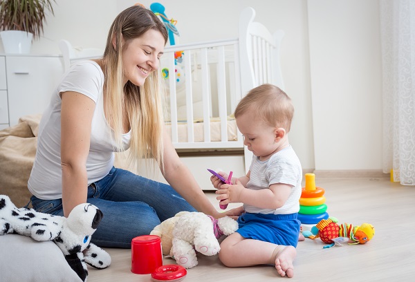 teen mum and baby